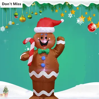 

Inflatable Snowman For The Elderly At Christmas 1.5m Gingerbread Man Inflatable Model Christmas Courtyard Decoration Doll