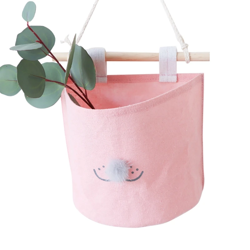 Мультяшная подвесная сумка для хранения, хлопковый льняной шкаф, подвесная сумка, настенная сумка, скандинавский подвесной органайзер, контейнер для домашнего декора - Цвет: F