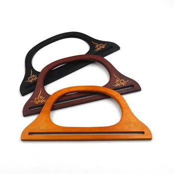 

Women Bag Parts Wooden Handle For Handmade Bags Handbag Lady DIY Handle Handcraft Supplies For Bag Femme