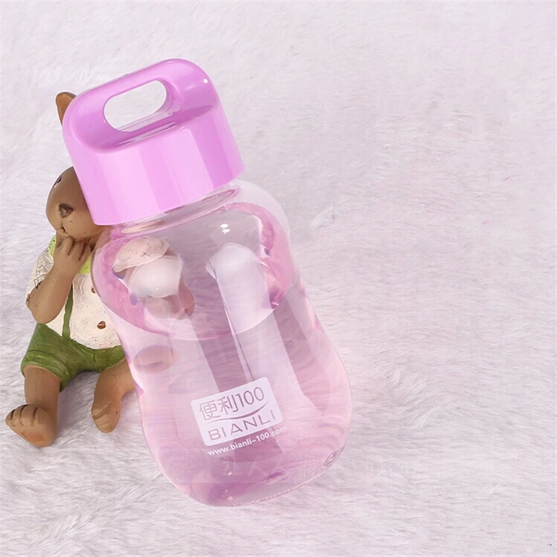 180 мл пластиковая бутылка для воды для детей, цветная портативная школьная бутылка для воды, BPA бесплатно, детская Мини Милая бутылка для воды - Цвет: Purple
