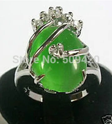Бесплатная доставка красивые украшения зеленое нефритовое кольцо Размер: 6-9 |
