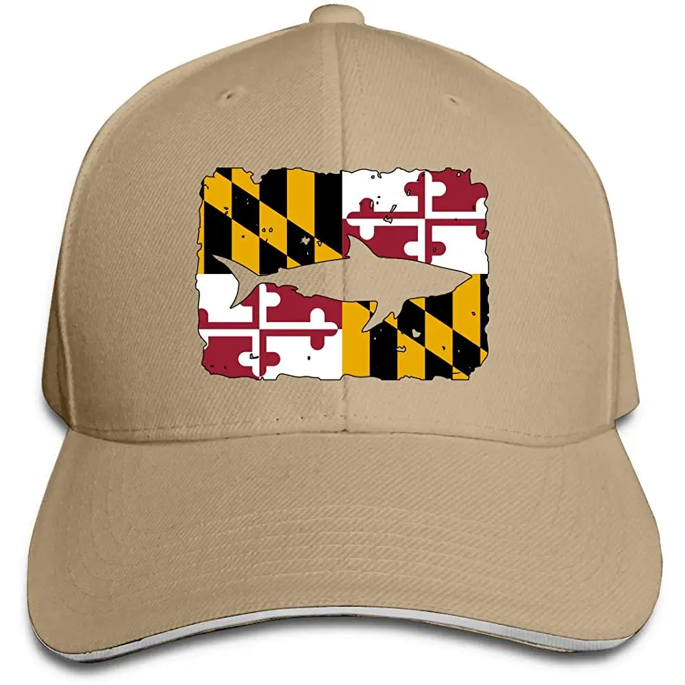 Мужская Женская винтажная бейсбольная кепка с изображением флага акулы Мэриленда