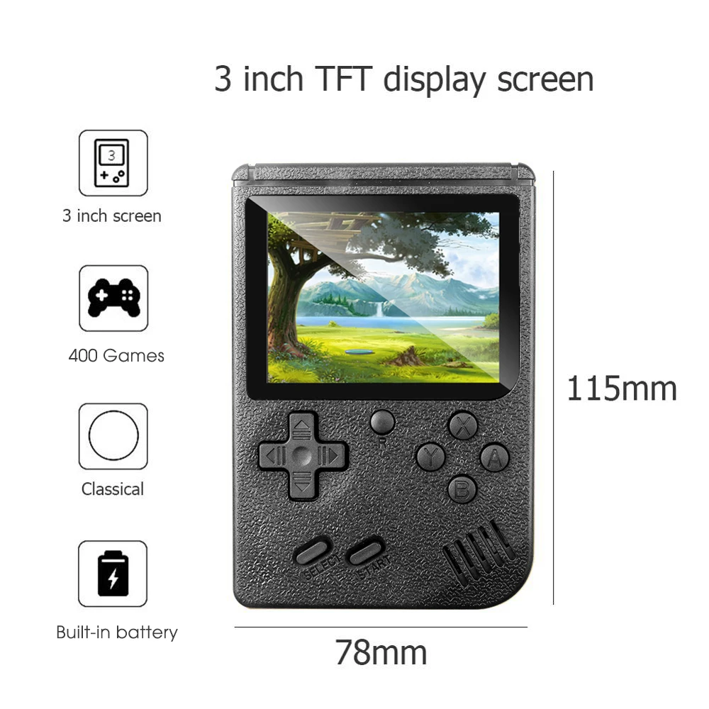 400 встроенных игр Мини Портативная Ретро видео портативная игровая консоль с