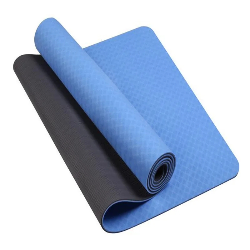 

TPE Yoga Mat Widened 61 Double Layer Double Color Gymnastic Mat Beginners Pilates Exercise Blanket Slip Mat