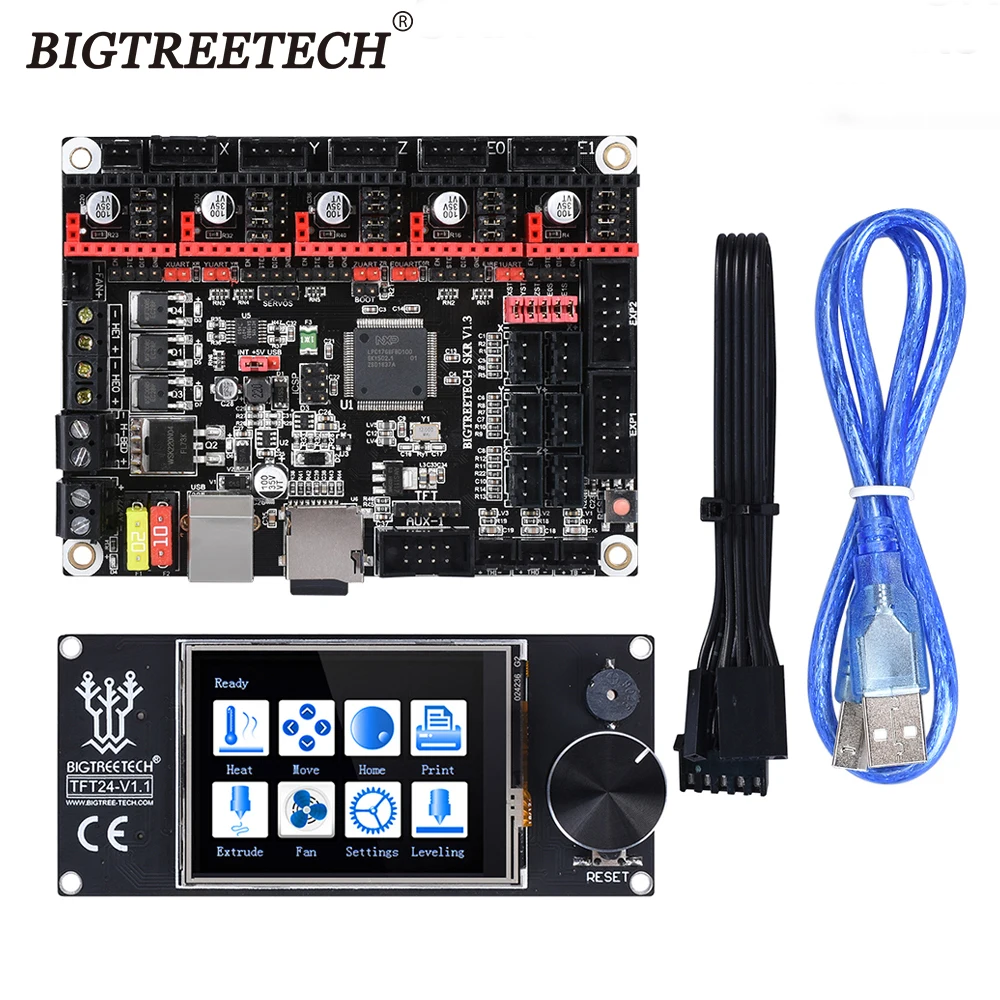 Baratos BIGTREETECH SKR V1.3 brazo 32 Bit Placa de controlador Smoothieboard con TFT24 TMC2208 TMC2130 SPI del MKS Gen para Ender 3 PRo