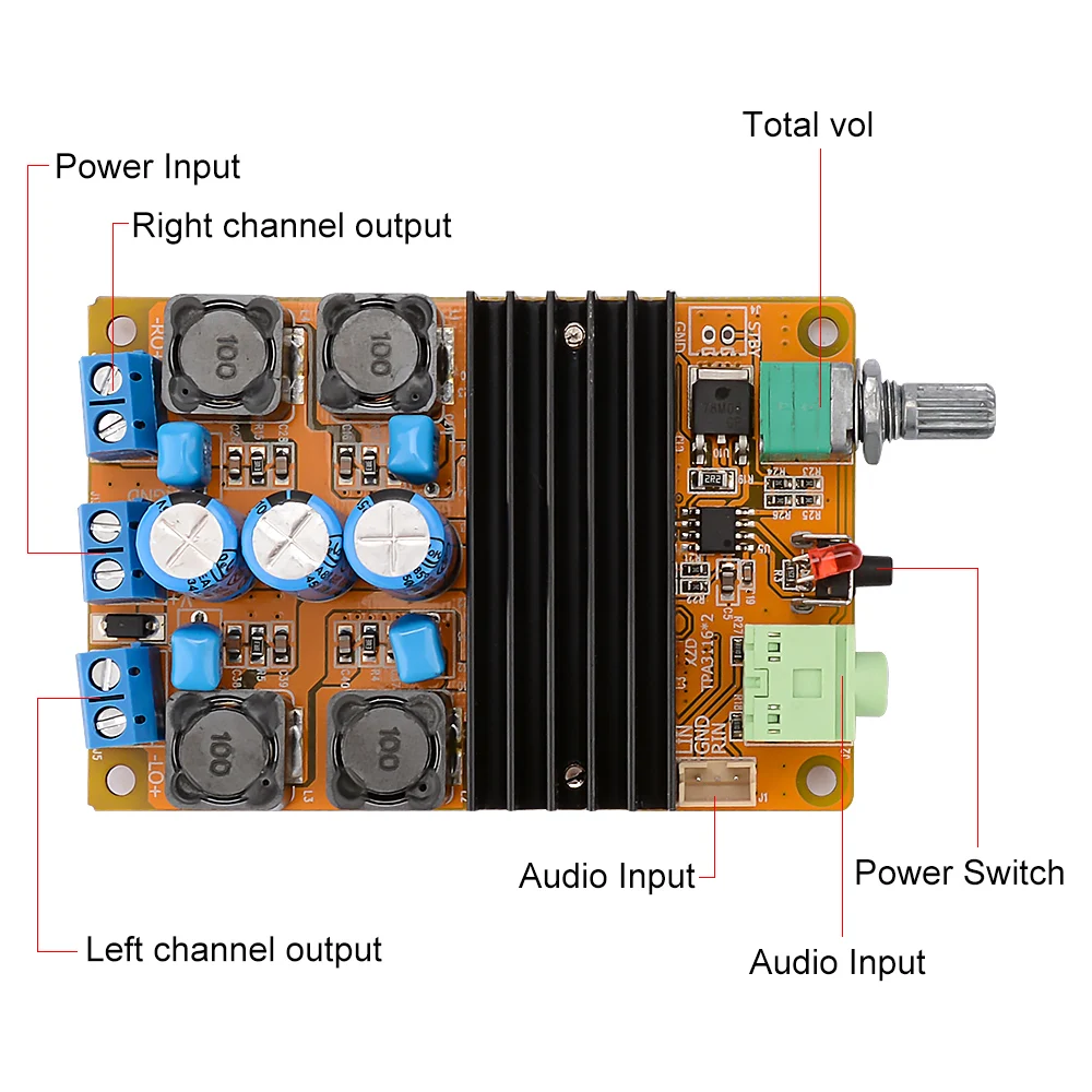AIYIMA TPA3116 усилитель мощности аудио Плата 2x100 Вт 2,0 цифровой Amplificador мини домашний аудио усилитель с MCU интеллектуальное мягкое управление