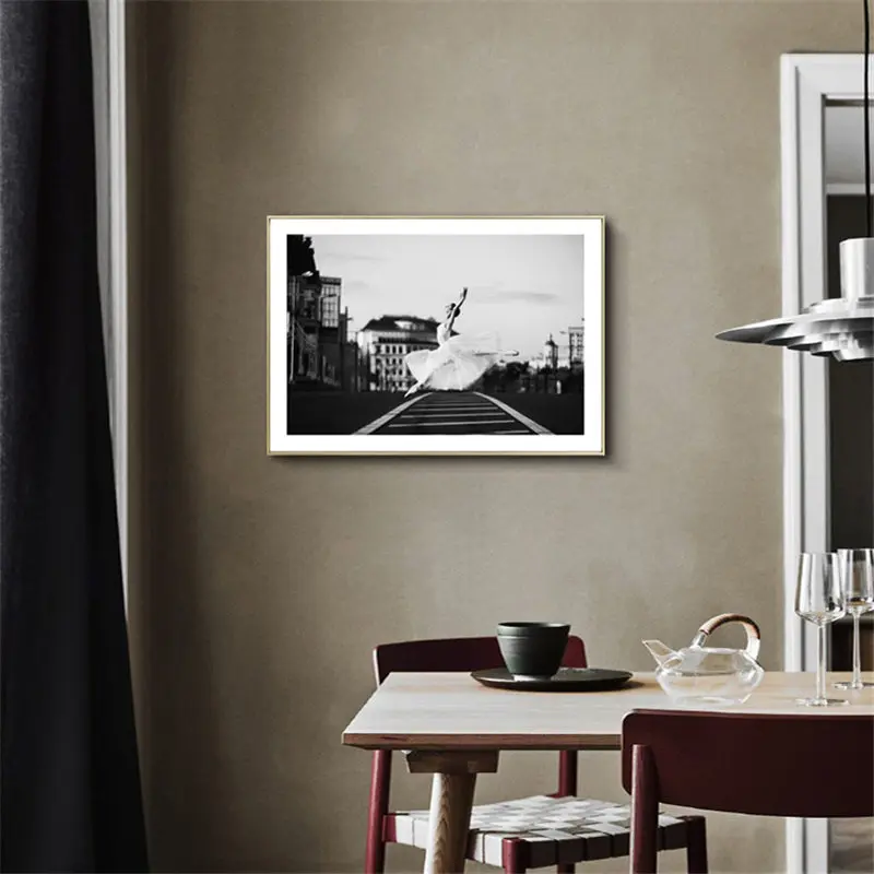 Figure-Dancer-Girl-Ballet-Poster-and-Print-Canvas-Art-Painting-Wall-Art-Black-and-White-Picture