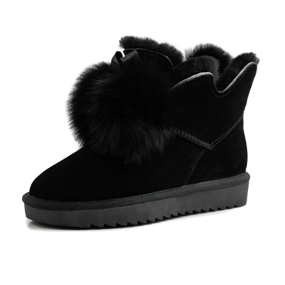 EshtonShero классические женские зимние ботинки высокого качества в австралийском стиле зимние кожаные ботинки на натуральном меху Брендовая женская теплая обувь размеры 3-9
