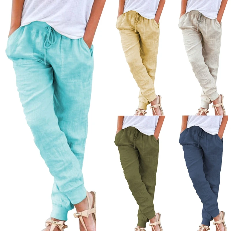 

LASPERAL Chic Loose Pants Women Soft Harem Pants Breathable Slim Ankle Length Pants Korean Leisure Hallen Pants Casual Trousers