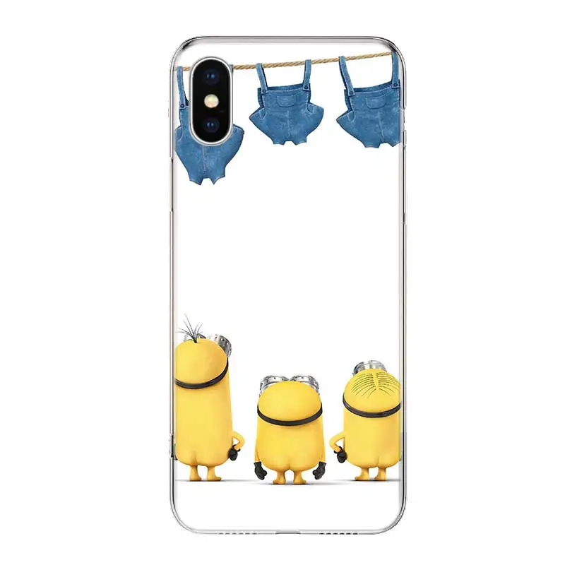 Милый крутой чехол для телефона с миньонами для iPhone 11 Pro 7 6X8 6S Plus XS MAX+ XR 5S SE 10 Ten Art TPU Coque Capa Shell