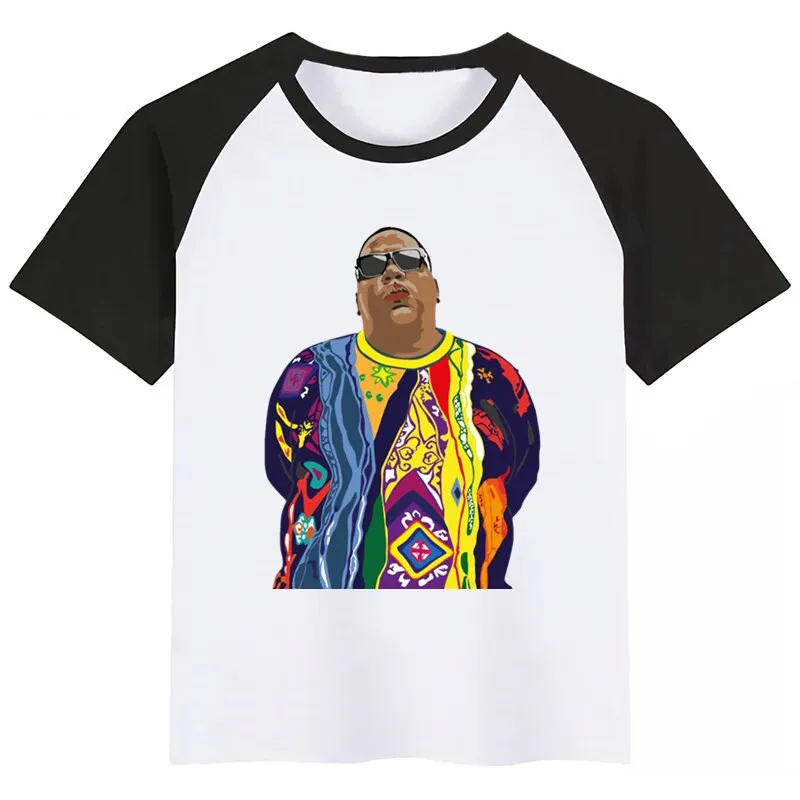 Известный B.I.G Американский хип-хоп Biggie Small, модная футболка с забавным принтом с героями мультфильмов детские топы с круглым вырезом, футболка для мальчиков и девочек