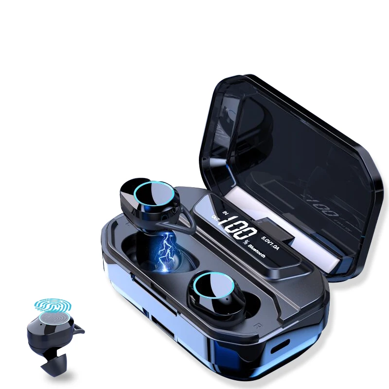 

TWS Wireless Earphone 9D Stereo Bluetooth 5.0 Earphones Handsfree Touch control Headset with LED display Charging box 3000mAh