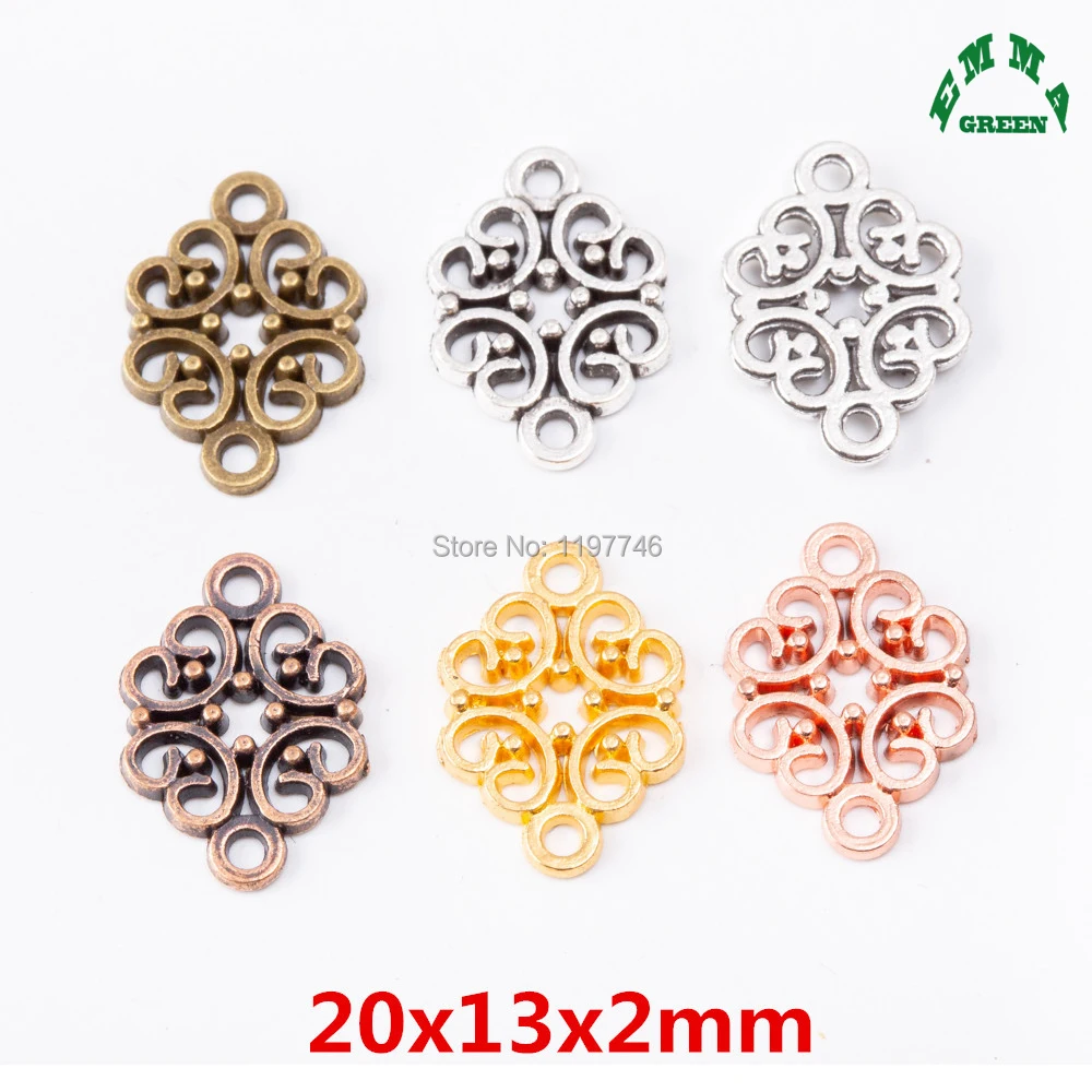 

Filigree Charms Connector Rose Gold Charm Pendants 30pcs 20mm flower bronze Charm Accessories for DIY Jewelry Making
