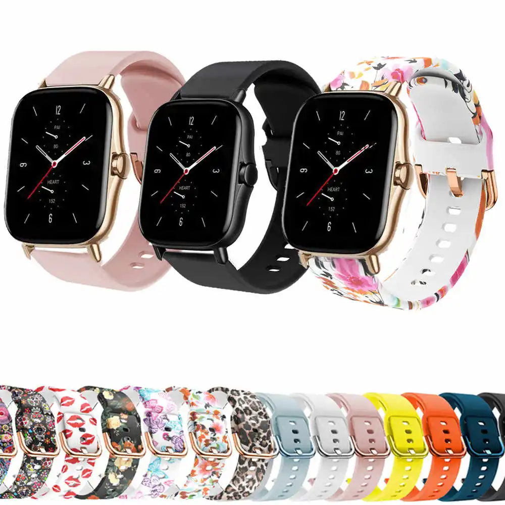 20 мм силиконовый ремешок для Xiaomi Huami Amazfit GTS 2 2e Mini GTR 42 мм/Amazfit BIP U / Pro S lite