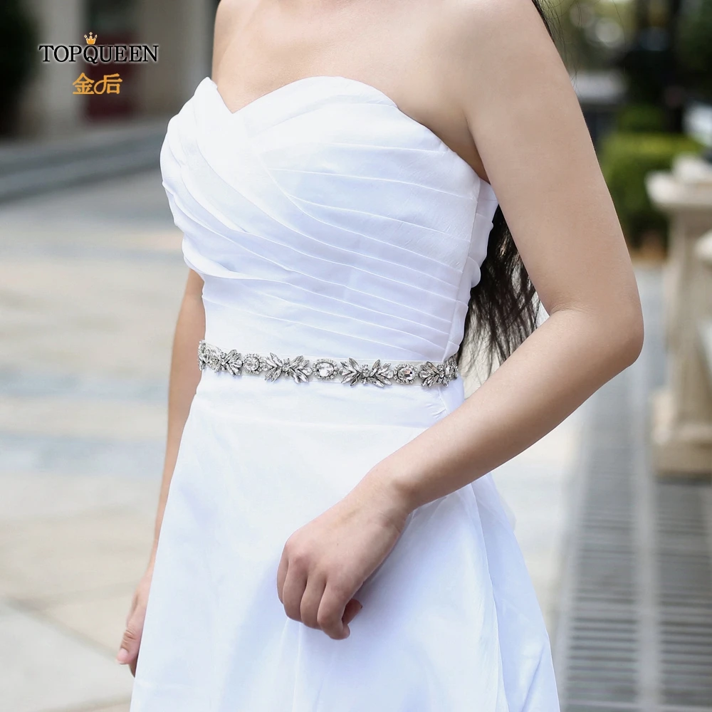 TOPQUEEN S292 лента с кристаллами стразами пояс для невесты свадебное драгоценный камень платье с поясом для вечерней церемонии платья