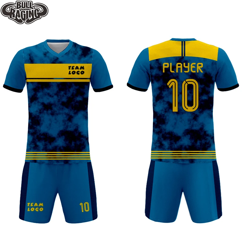 Camiseta de fútbol de Color y azul, camisetas y pantalones cortos de de sublimación personalizados - AliExpress Deportes entretenimiento