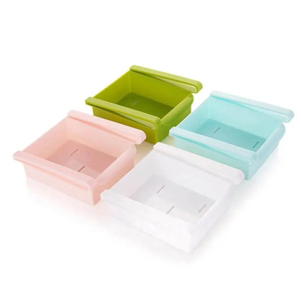 Creative Multi-purpose Refrigerator Kitchen Storage Rack Drawer Partition Shelf Durable Portable ABS Material