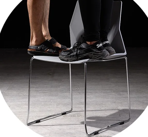100pcs Easy-to-Store Events Chair / Colorful Plastic Seat Options / Metal Feet with Nickel Plating Satin Finish