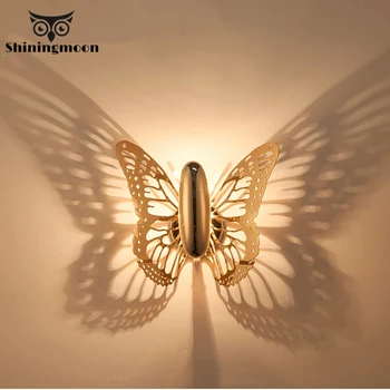 

Nordic Crystal Wall Lamp Butterfly Lampshade Art Decoration Vanity Light LOFT Living Room Bathroom Wall Sconce Light Fixtures