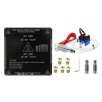 

13 Pcs 3D Printer Parts: 1 Pcs 3D Printer Heatbed MK2B Dual Power PCB Hot Plate Bed & 12 Pcs All-Metal V6 J-Head Hotend Extruder