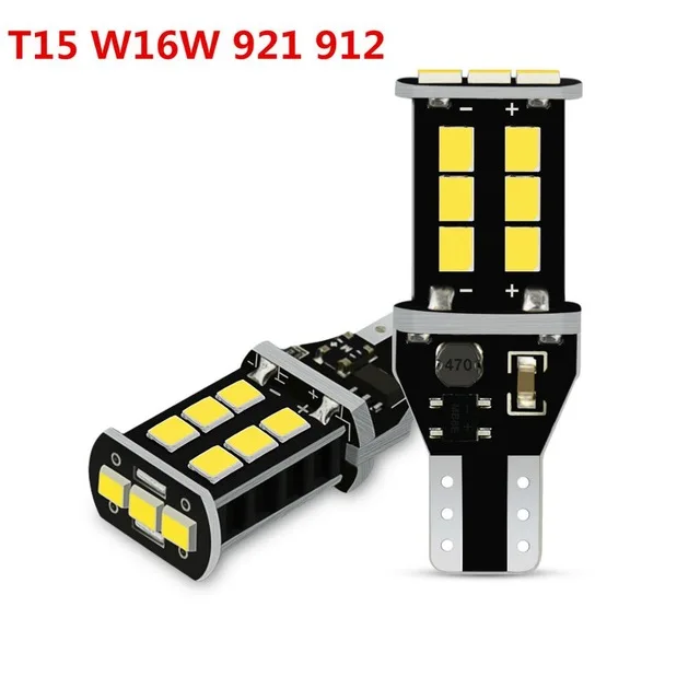 2 Bombillas LED T15 W16W 6000K Blanco - 65 SMD, Para Luz De Marcha Atrás Y Frenos, 300% Más Brillantes