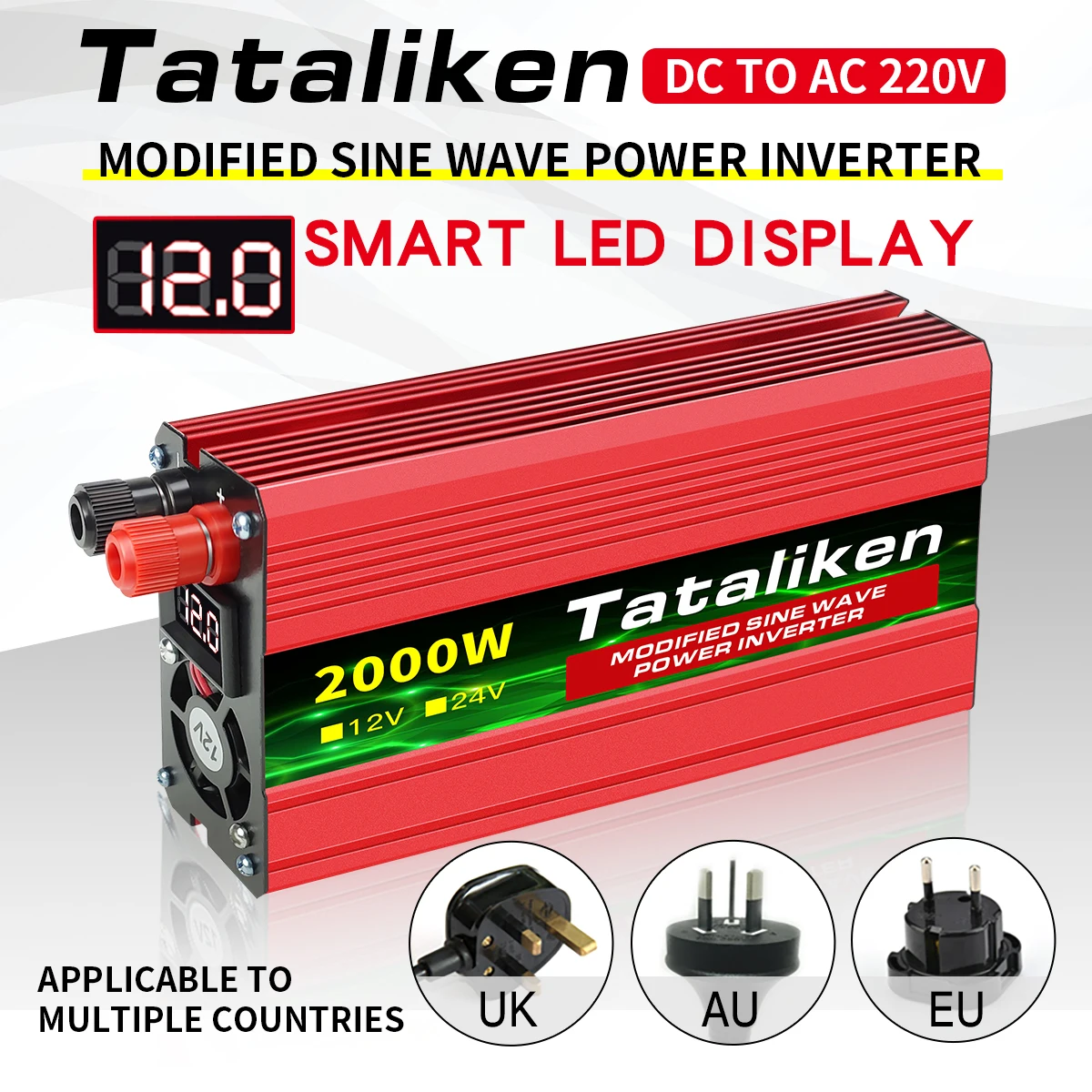 Inverter 12v 220v 600w 2000w 2600w with voltage display for household trams | Автомобили и мотоциклы