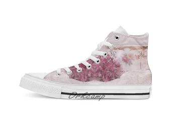 

Sedum Flower Still Life Custom Casual High Top lace-up Canvas shoes sneakers Drop shipping