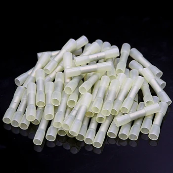 

100Pcs Heat Wire Shrink Butt Connectors Waterproof Insulated Electrical Splice Cable Crimp Terminals 22-10 AWG For Marine/Auto