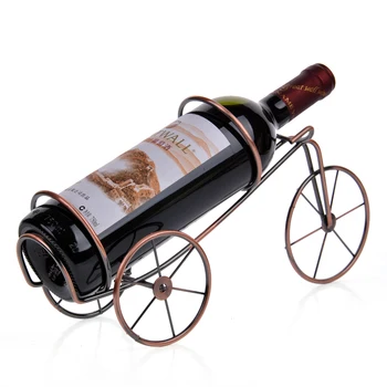 

Red Wine Rack Tricycle Shaped Tabletop Wine Rack Bottle Holder Metal Home Furnishing Ornaments
