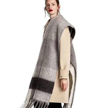 

Patchwork Plaid Scarf For Women Winter Thick Warm Long Pashmina Shawls Warm Fringed Woman Stole Soft Poncho High Fashion Scarfs