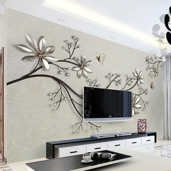 

Custom Mural Wallpaper Modern 3D Stereo Jewelry Flower Fresco Living Room TV Sofa Bedroom Home Decor Papel De Parede Sala Murals