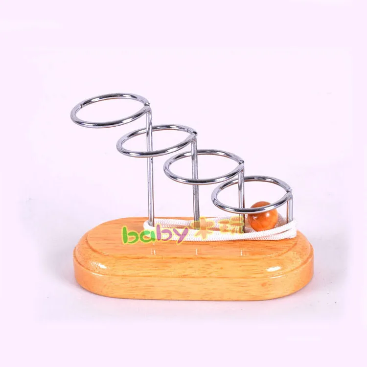 

Wooden Educational Toys Space Thinking Untying Rope Threading Solution Set of Step by Step Startling Rat Trapped Ladder Ring