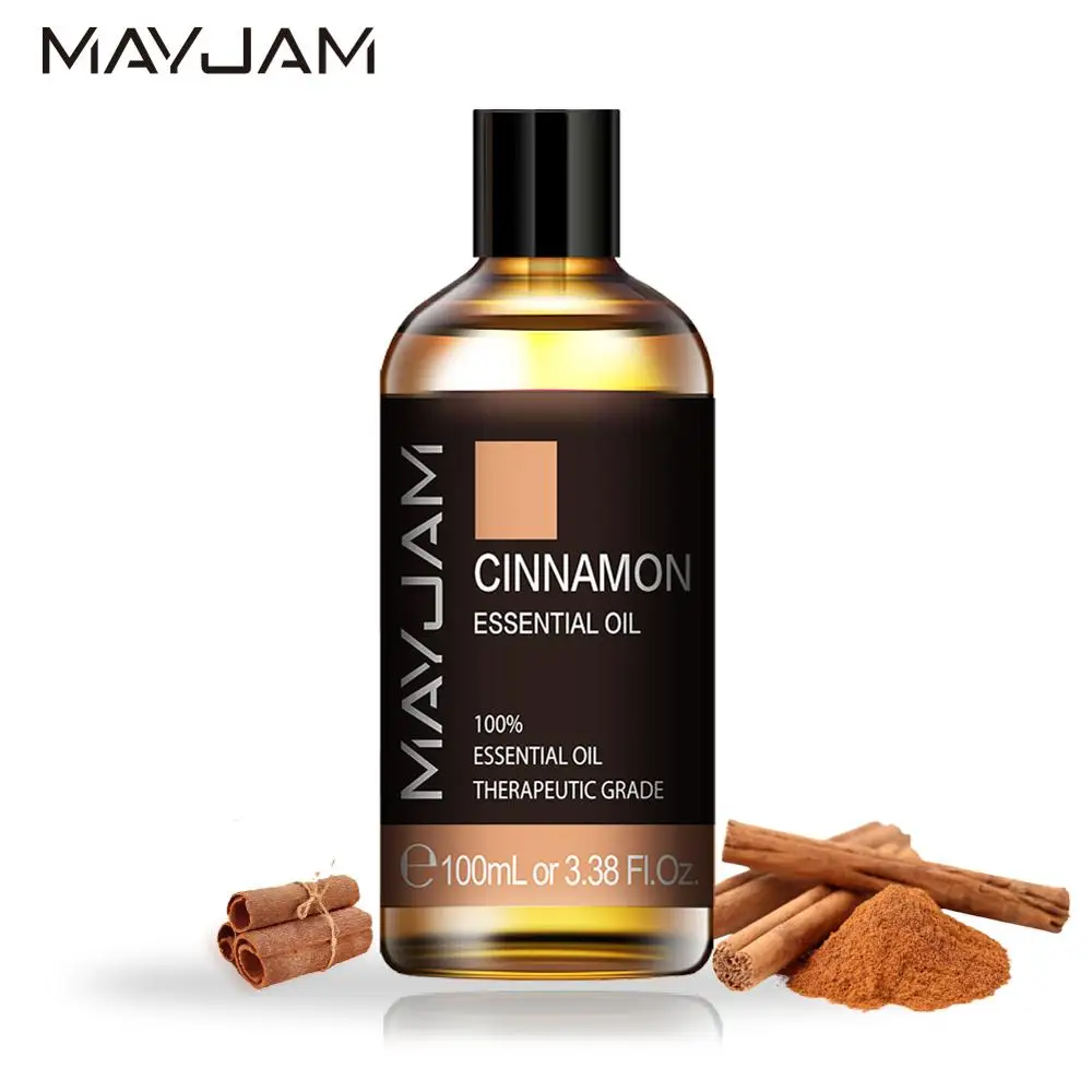 

100ML Cinnamon Pure Essential Oil Chamomile Rosemary Geranium Cajeput Cedarwood Rose Thyme Basil Bergamot Tea Tree Massage Oil