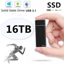 Disque dur externe SSD, capacité de 16 to, 12 to, dispositif de stockage Portable pour ordinateur