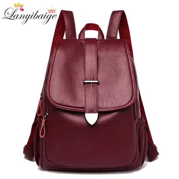 

Women backpack 2019 high quality leather backpacks designer high capacity lady traveling backpack fashion school shoulder bag