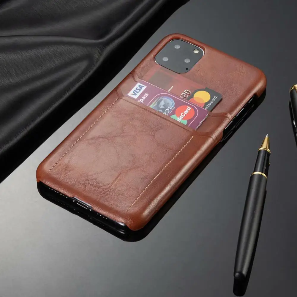 

Luxury PU Leather Card Holder Phone Case For iPhone 11 pro Back Cover For iPhone 11 pro max 5.8 6.1 6.5 inch Protective Coque