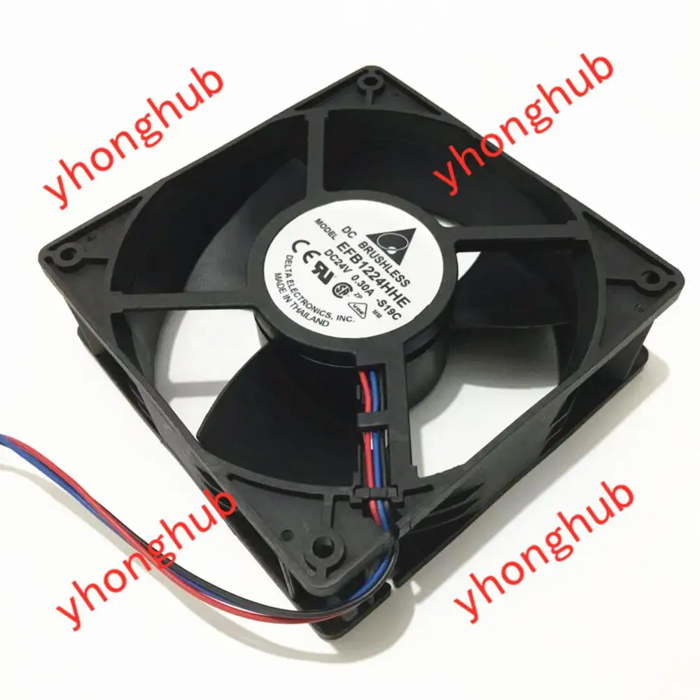 Вентилятор охлаждения сервера Detla Electronics EFB1224HHE S19C DC 24 В 0 30 А 3 провода 120x120x38 мм |