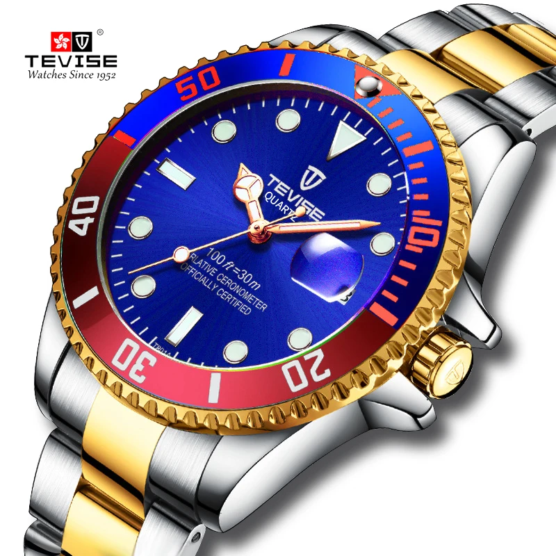 

TEVISE Brand Luxury Men's Watch Waterproof Wristwatch Fashion Automatic Mechanical Watch Men Stainless Steel Relogio Masculino