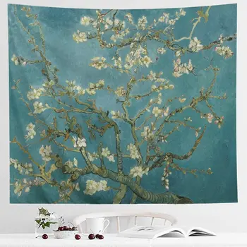 

Modern Wall Tapestry Almond Flower Nature Plant Flower Pattern Tapestry Wall Hanging Dormitory Living Room Bedroom Decoration