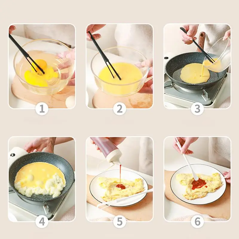 Kapmore 1pc Egg Whisk Plastic Mini Multifunctional Egg Beater Kitchen Utensil With Teaspoon Tools Accessories 2 Colors egg beater
