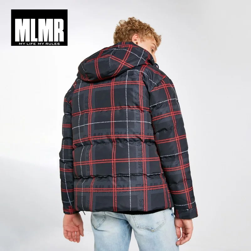Goede Jackjones Mannen Winter Plaid Gedrukt Warme Capuchon Donsjack 218312534