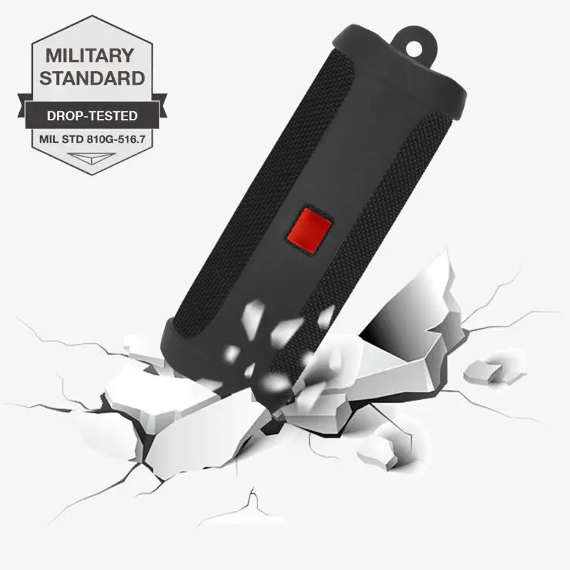 Silicone Protective Case Cover Skin With Carabiner for J-B-L Flip 5 Portable Wireless Bluetooth Speaker