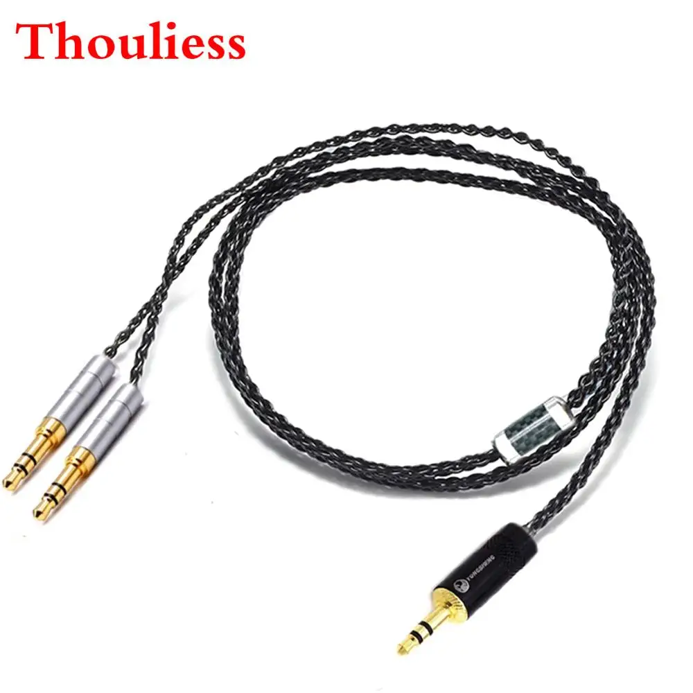 Thouliess Black Silver Plated Headphone Upgrade Cable for Sundara Aventho focal elegia t1 t5p D7200 D600 D7100 MDR Z7 Headphones