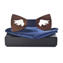 Деревянный галстук-бабочка, полиэстер, квадратный набор полотенец, полые крылья ангела, для взрослых, мужской, унисекс, деловой костюм, для отдыха, вечерние, деревянный галстук-бабочка, классический