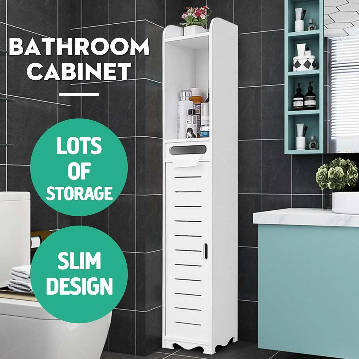 Ultra Slim Bathroom Storage Rispa