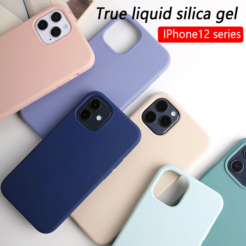 Оригинальный мягкий силиконовый цветной чехол для iPhone 12 Mini XS Max XR X 12Pro 11 Pro XSMax 11ProMax