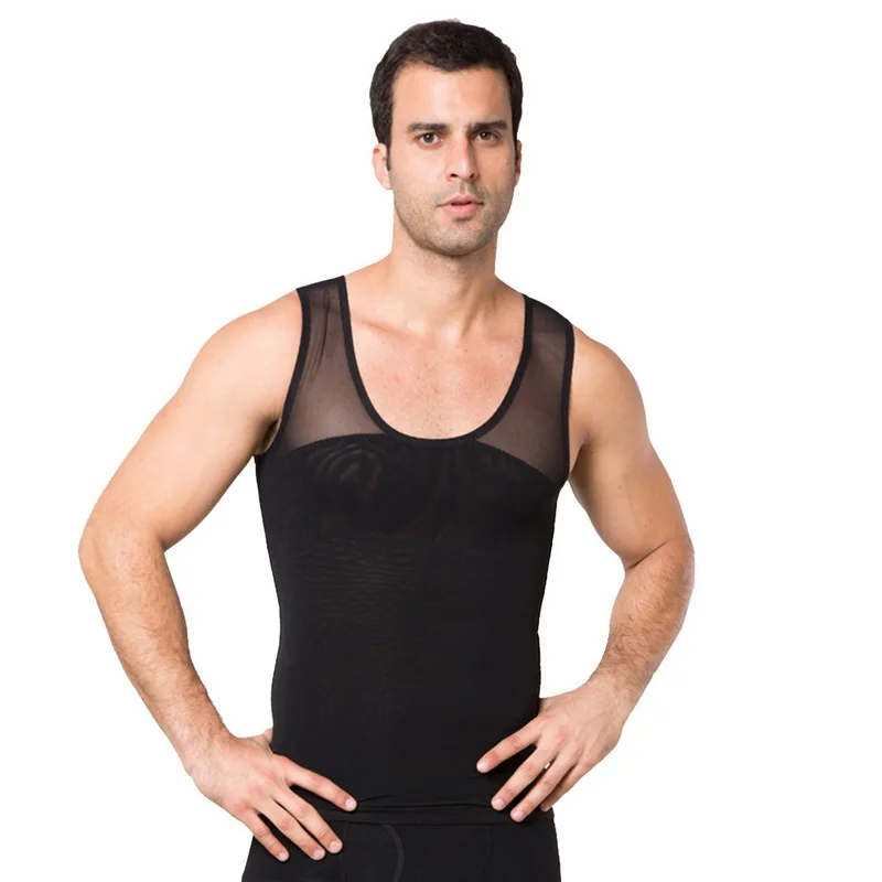 

VERTVIE Slimming Shaper Vest Men Slimming Belt Body Shaper Gym Solid Quick Dry Vest Waist Training Corsets Jogging Sport Vests