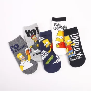 

Colorful Sock for Woman Ankle Adult Kawaii Ladies Soft Sox Cartoon Bart Socks Cotton Soft Spring Summer Female Trendy Calcetines