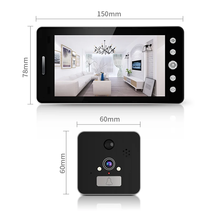 Wireless WIFI Video Door Phone With Indoor Monitor IP Doorbell