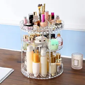 

Fashion Spin Multi-function Detachable Makeup Beauty Acrylic Rotation 360 Degree Transparent Organizer Storage P7G4
